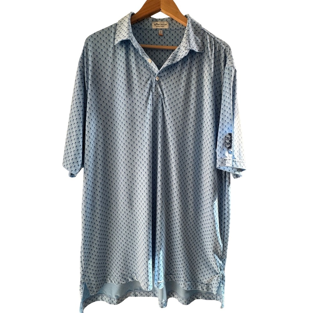 Peter Millar Polo Skull Crossbones Summer Comfort Blue Golf Shirt Mens Size L - Picture 9 of 12